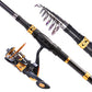 Carbon Fiber Telescopic Fishing Pole with Spinning Reel