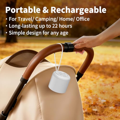 Portable White Noise Machine Mini Sound Machine with Light 30 Soothing Sounds Rechargeable for Adults Baby Kids Sleep Brown Noise Machine with Memory Function 4 Timers for Travel Camping Home Office