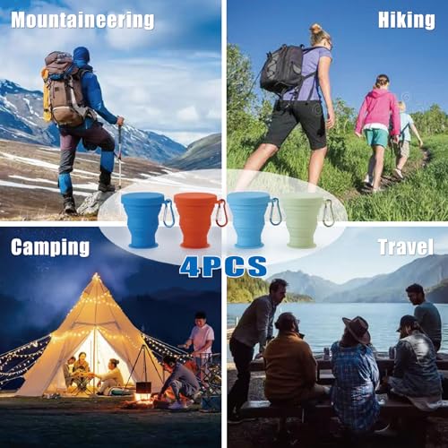 Silicone Collapsible Cup for Traveling (4 Count)