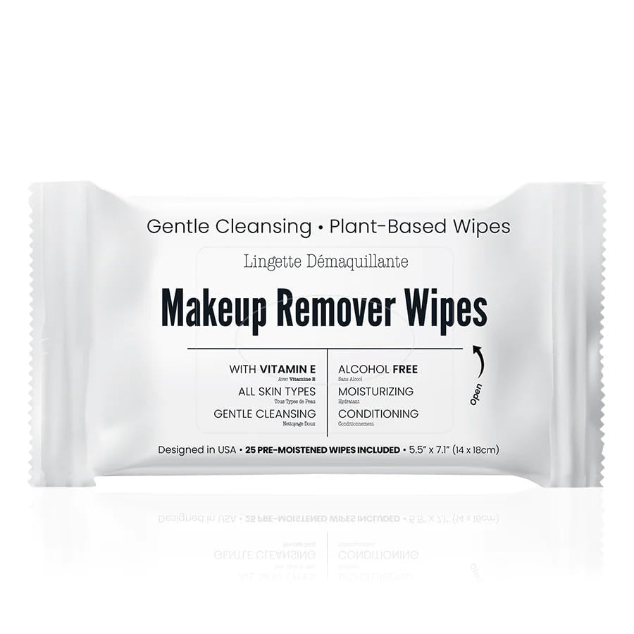 Makeup Remover Wipes Alcohol Free (25 Count)