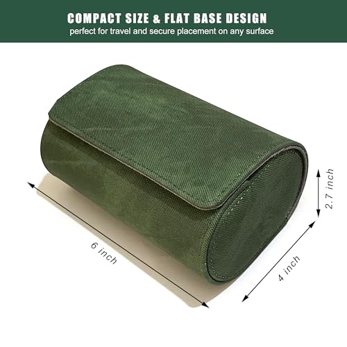 Longjet Watch Roll Travel Case for Men Portable Watches Organizer Box