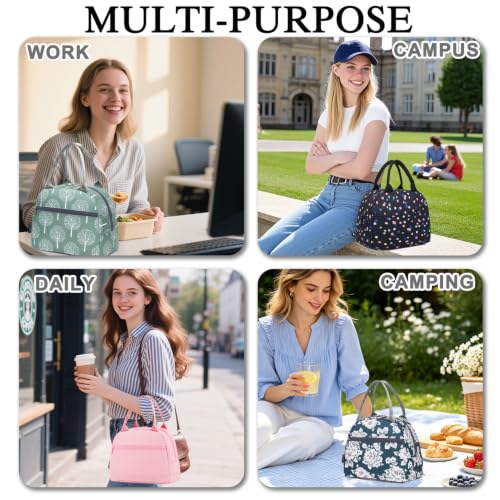 Lunch Bag for Women Insulated Lunch Box Corduroy Lunch Tote Cooler for Travel Work Picnic