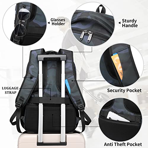 17 Inch Travel Laptop Backpack Water Resistant Hiking Backpack for Men Laptop Bag with USB Charging Port