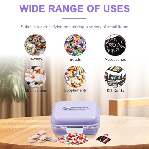 Travel Pill Organizer Box with Labels