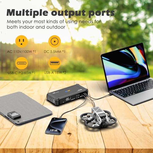 Portable Power Station with 30W Foldable Solar Panel