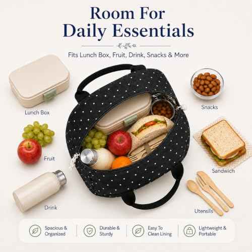 Lunch Bag for Women Men Cute Corduroy Lunch Tote Bags Reusable Insulated Lunch Box Large Capacity Reusable Insulated Cooler for Work Picnic or Travel