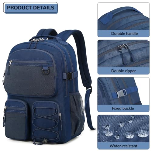 Water Resistant Daypack with Mulitiple Pockets for School Travel Outdoor College