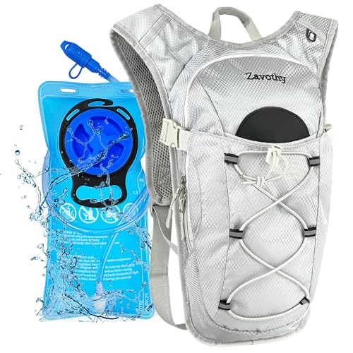 Lightweight Hydration Backpack with 2L Water Bladder Water Backpack Hydration Pack for Cycling Running Biking Hiking Backpack Silver