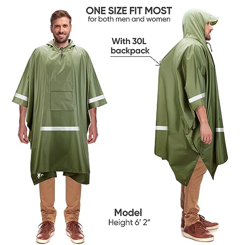 Hooded Rain Poncho for Adults