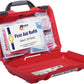MFASCO Deluxe Class A First Aid Kit 909 Red | DOT, ANSI & OSHA Approved, Packed in a Rugged, Waterproof, Indestructible Case, Compartmental Bag, Durable, Red Plastic Kit, OSHA Type II & IV Container