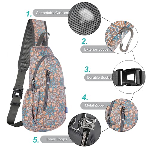 Small Sling Bag Lightweight Crossbody Bag for Easter Gifts Women Men Hiking Backpack Travel Shoulder Bag Chest Daypack for Gym Work Outdoor Sports Mix