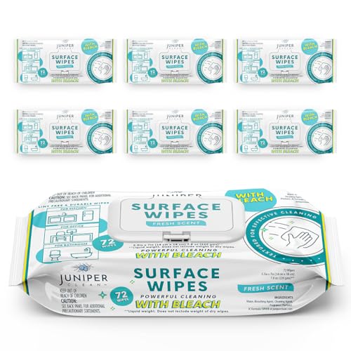 6 Pack Surface Cleaning Wipes with Bleach (432 Count)
