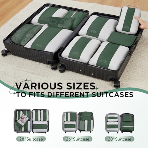 10 Set Compression Packing Cubes for Travel Essentials (10 Count)