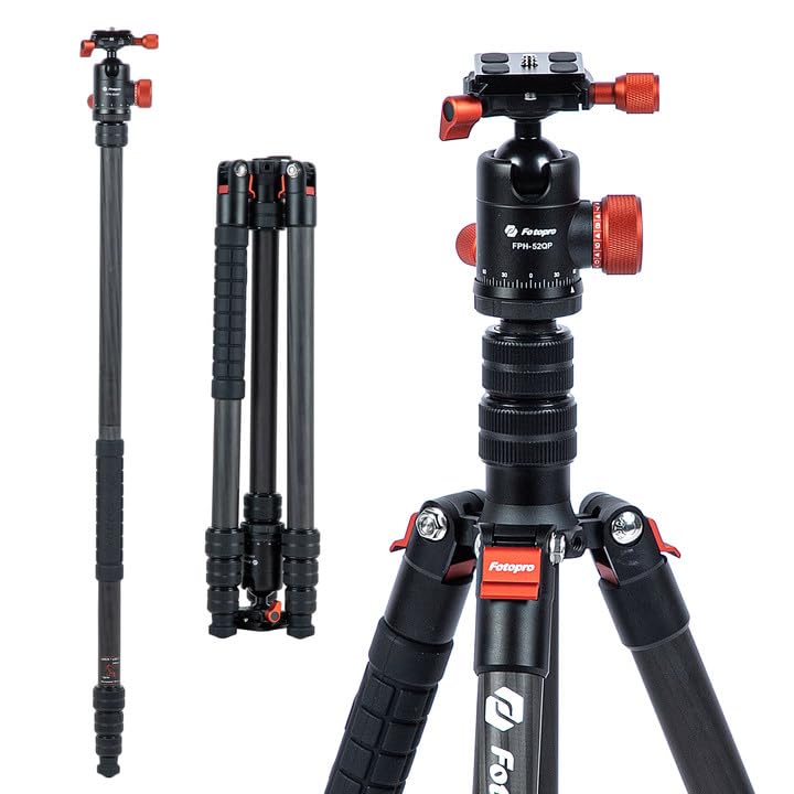 73" 185cm Carbon Fiber Travel Tripod for Camera