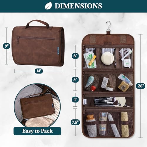 Hanging Toiletry Bag for Women Men Foldable Travel Organizer