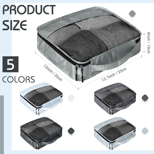 5 Pcs Packing Cubes for Suitcase Large Travel Cubes Carry on Luggage Organizer Bags for Clothes Accessories (5 Count)
