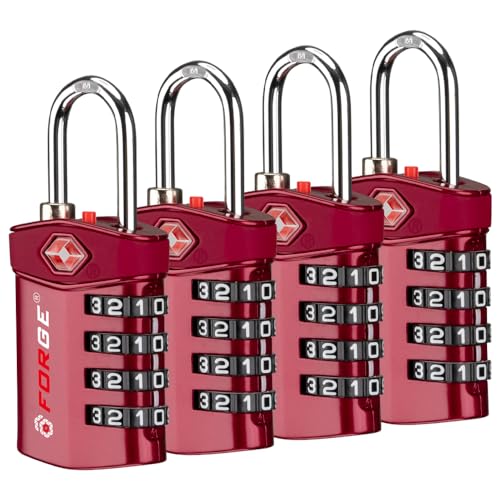 Travel Lock TSA Approved Luggage Locks for Air Travel (4 Count)