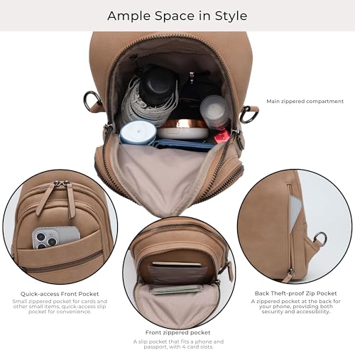 Large Sling Bag for Women Crossbody Purse Leather Fashionable Trendy Chest Bag for Travel