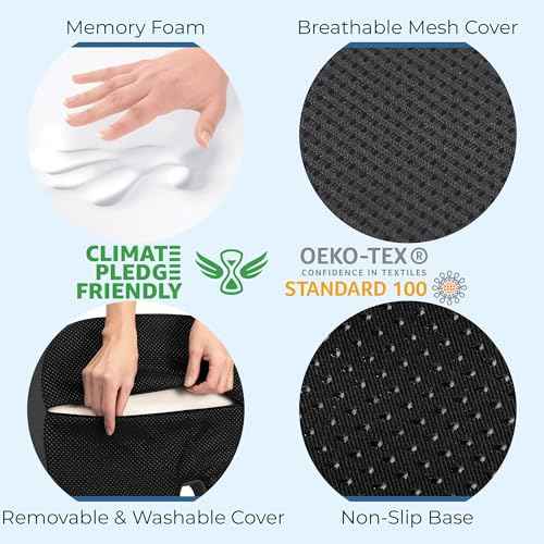Seat Cushion Memory Foam Chair Cushion for Tailbone Pain Relief
