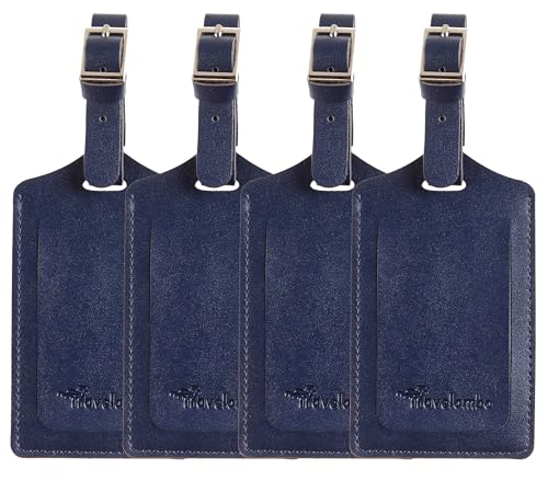8 Pack Leather Luggage Tags for Suitcases Travel Tag (8 Count)