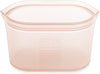 Zip Top Reusable Food Storage Bags | Medium Dish [Peach] | Silicone Meal Prep Container | Microwave, Dishwasher and Freezer Safe | Made in the USA