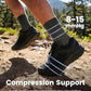 3 Pairs Running Compression Socks for Men & Women Crew Socks with Cushion (3 Count)