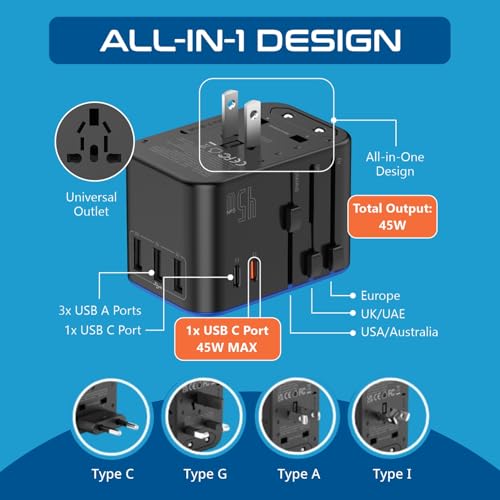 45W Universal Travel Adapter w