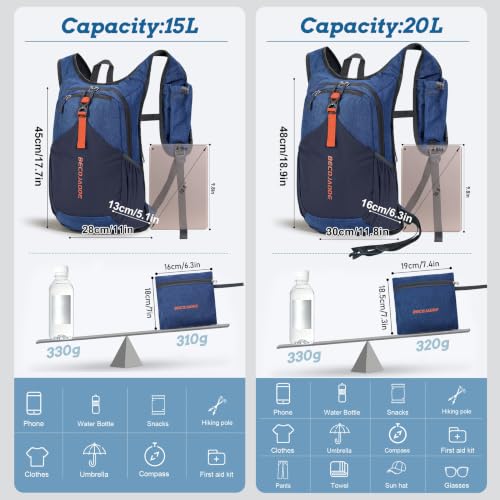20L Small Hiking Backpack for Men Women Foldable Packable Back Pack Ultralight Hiking Daypack for Travel Camping Outdoor