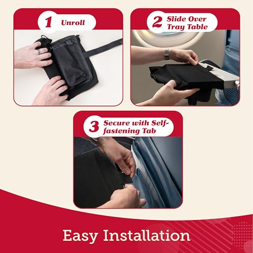 Airplane Tray Table Cover with Pocket Storage
