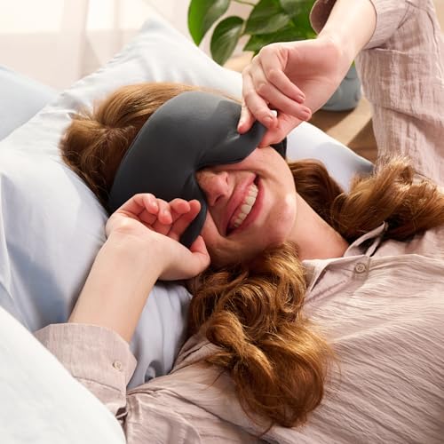 Asteroid Grey Sleep Mask 23” x 4” Weighted Eye Mask for Sleeping 0.75 lbs 100% Light Blocking Mask for Travel and Rest Silky Soft Fabric for Deep Gentle Sleep