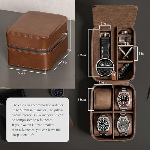 5 Watch Travel Case Storage Organizer for 5 Watches