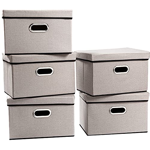 Foldable Storage Bin with Lid [5 (5 Count)