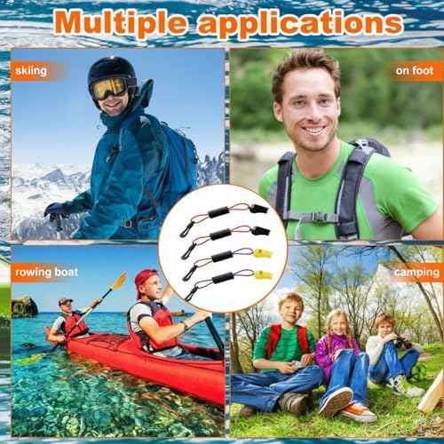 4 Pcs Marine Whistle Lanyard Float (2 Count)