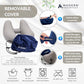 Inflatable Travel Pillow for Airplanes with Comfort Hood