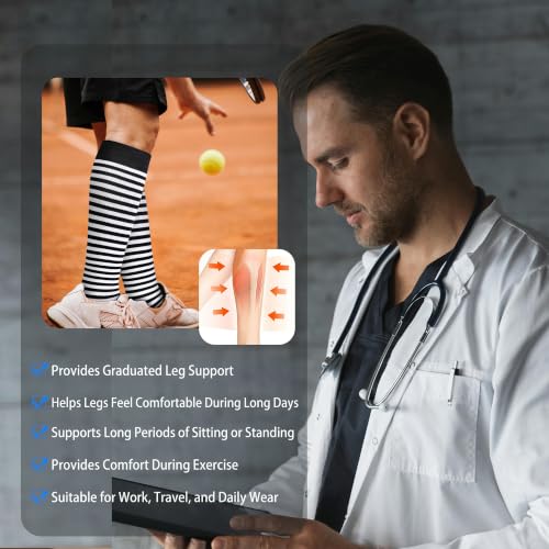 Cotton Compression Socks for Women&Men 20 (2 Count)