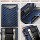 Men Slim Leather Wallet Metal Case Money Clip