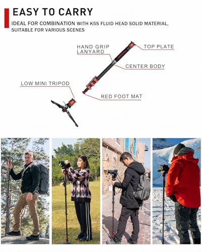 71”Carbon Fiber Monopod with Feet Cobra 3 Monopod C180F