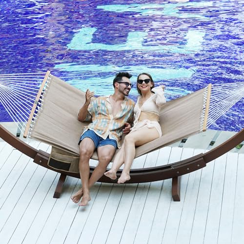 Lazy Daze Double Olefin Quick Dry Hammock with Spreader Bar for Outdoor