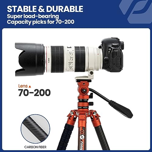 62" Video Camera Tripod with Fluid Head for Smooth Panning