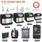 10 Set Packing Cubes for Travel Essentials (99 Count)