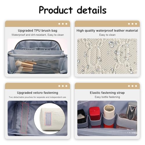 Travel Makeup Bag Cosmetic Bags for Women (3 Count)