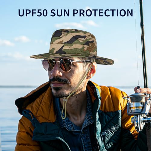 Sun Hats for Men Women Safari Hat Foldable Fishing Hat UPF 50+ Bucket Hat