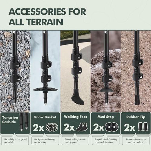 Trekking Poles 7075 Aluminum Lightweight Hiking Sticks (2 Count)