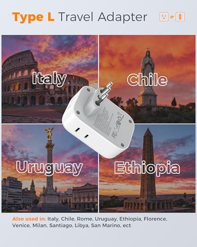 Italy Travel Plug Adapter (2 Count)