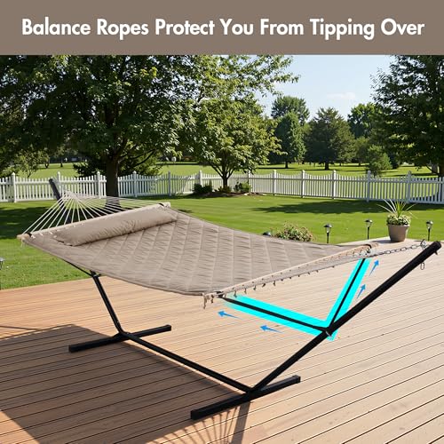Outdoor Hammock Two Person Hammock with 12FT Steel Stand