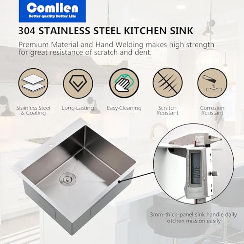 22x18 Inch Drop in Kitchen Sink