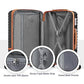 Luggage Set 3 Piece Suitcase Sets with Spinner Wheel (6 Count)