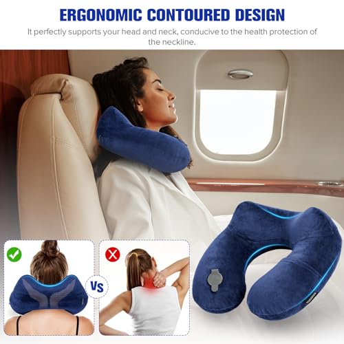 Inflatable Travel Pillow for Sleeping Airplane