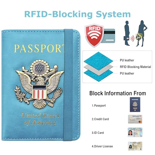 Premium Passport Holder for Travel RFID Blocking Passport Cover Slim