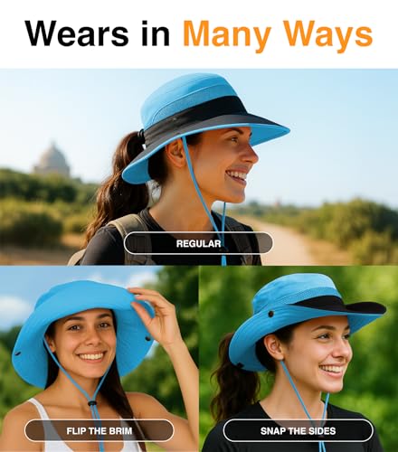 Ponytail Sun Hat for Women with UPF 50+ UV Protection